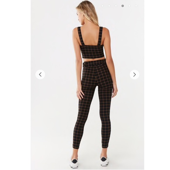 Forever 21 Plaid Crop Top & Pants Set - Picture 3 of 8
